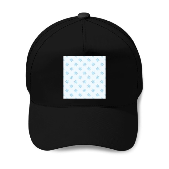 Blue Snowflakes Pattern Baseball Caps