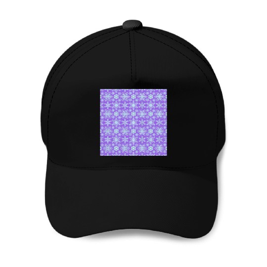 Modern Snowflakes Pattern Purple Blue Baseball Caps