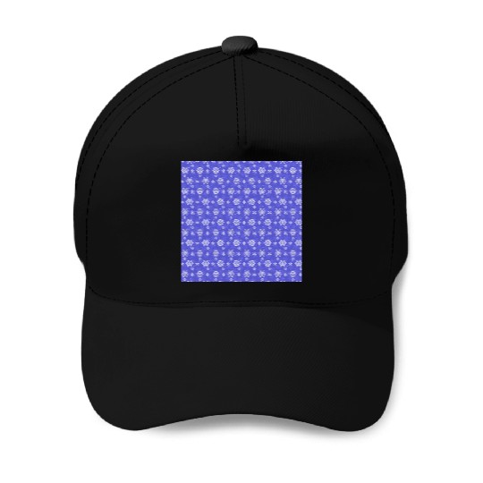 Blue Snowflakes Pattern Baseball Caps