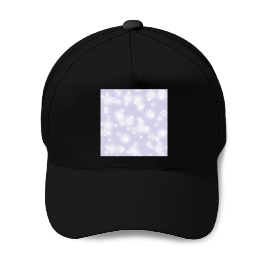 Lavender Snowflakes Pattern Baseball Caps