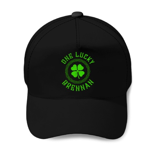 One Lucky Brennan Irish Family 4 Leaf Clover Baseball Caps