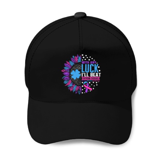 Thyroid Cancer Awareness Baseball Caps, With Any Luck
