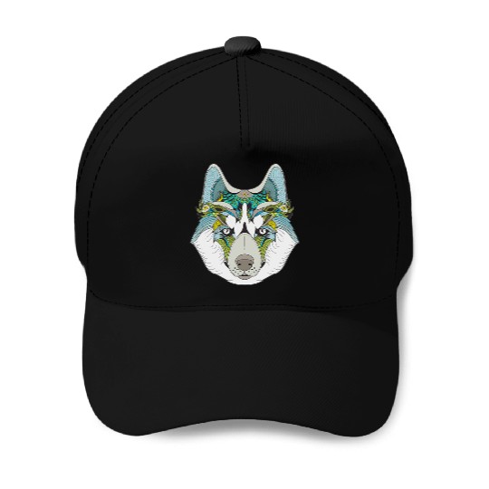 the wolf Baseball Caps