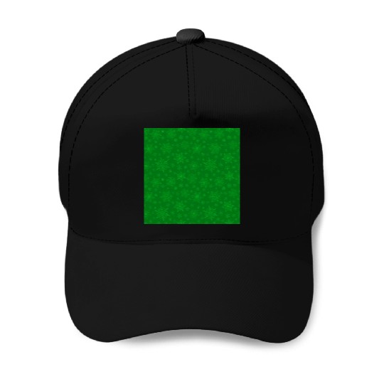 Green Snowflakes Pattern Baseball Caps