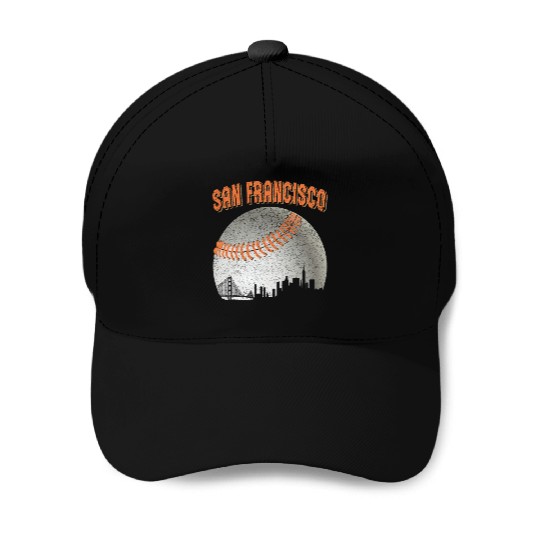 San Francisco Vintage Skyline Baseball For Gameday Baseball Caps
