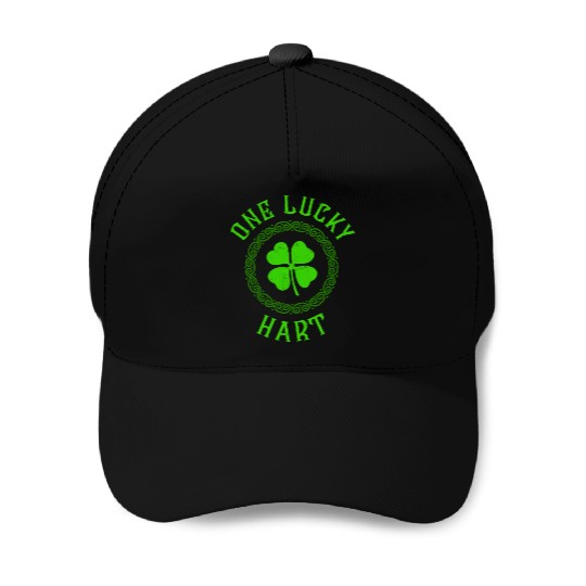 One Lucky Hart Irish Family Four Leaf Clover Baseball Caps