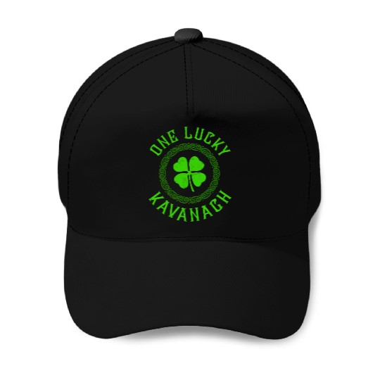 One Lucky Kavanagh Irish Family Four Leaf Clover Baseball Caps