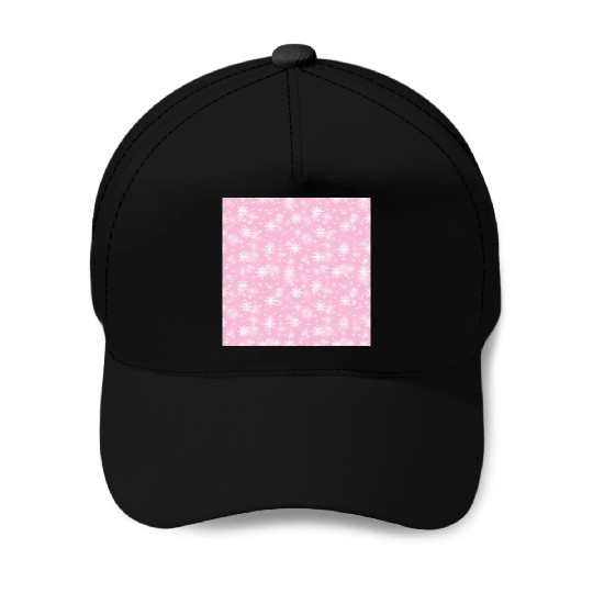 Pink Snowflakes Pattern Baseball Caps