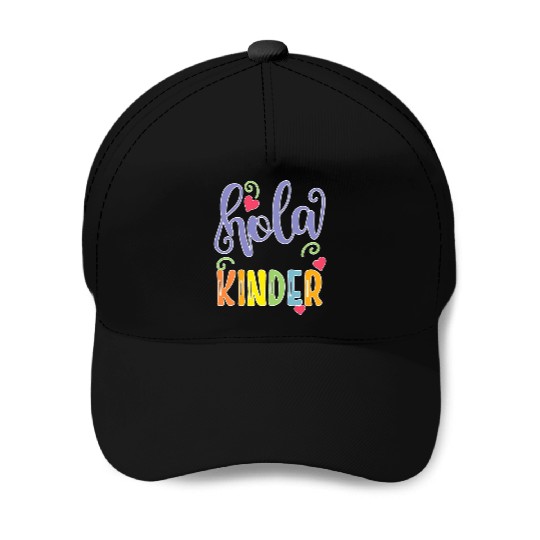Hola Kinder Spanish Teacher Equipo Baseball Caps