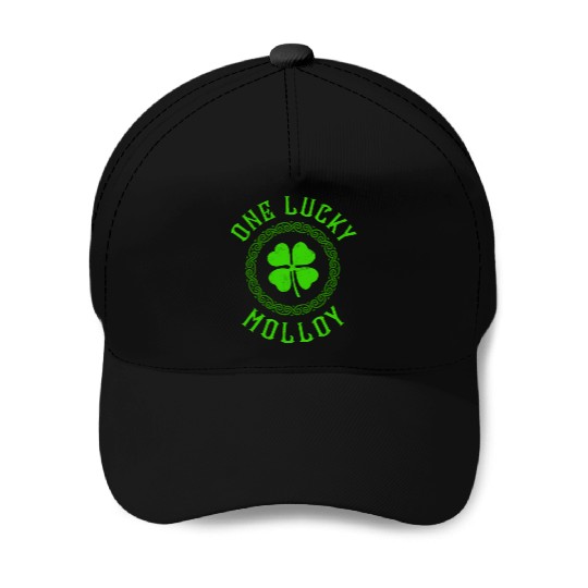 One Lucky Molloy Irish Family Four Leaf Clover Baseball Caps