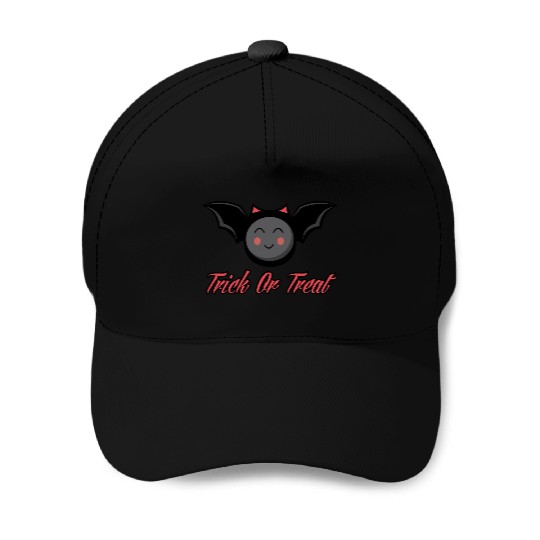 Cute Bat trick or treat Baseball Caps