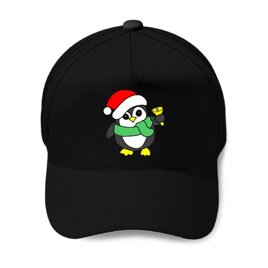 penguin ringing bell Baseball Caps