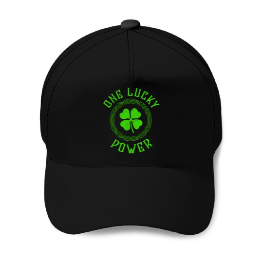 One Lucky Power Irish Family Four Leaf Clover Baseball Caps
