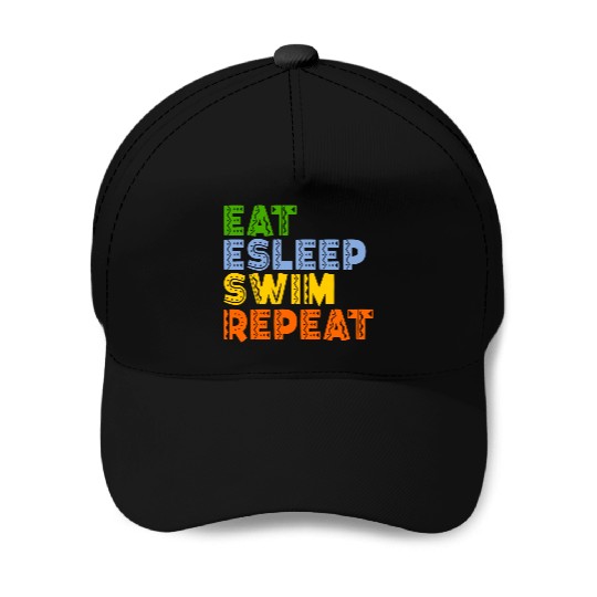 Swimming Repeat Saying Baseball Caps