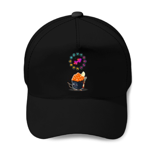 Japanese Sushi Funny Sagittarius Zodiac Sushi Pun Baseball Caps