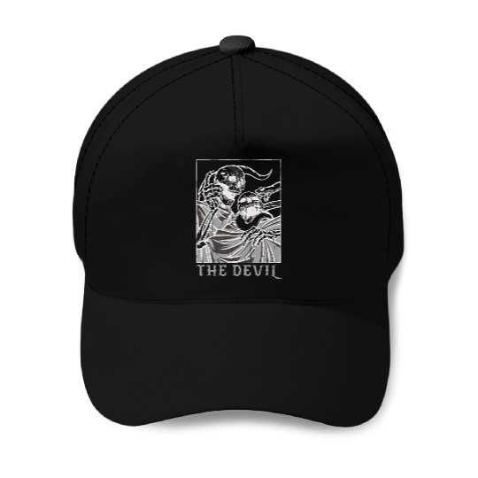 Skeleton Bones Tarot Card Occult Devil Gothic Baseball Caps