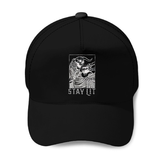 Skeleton Bones Tarot Card Occult Stay Gothic Baseball Caps