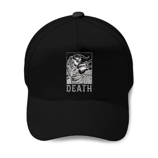 Skeleton Bones Tarot Card Occult Death Gothic Baseball Caps
