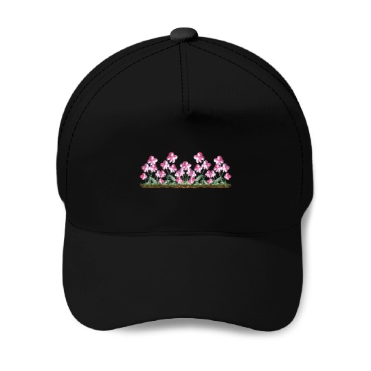 pink flowers glitter plants nature icon Baseball Caps