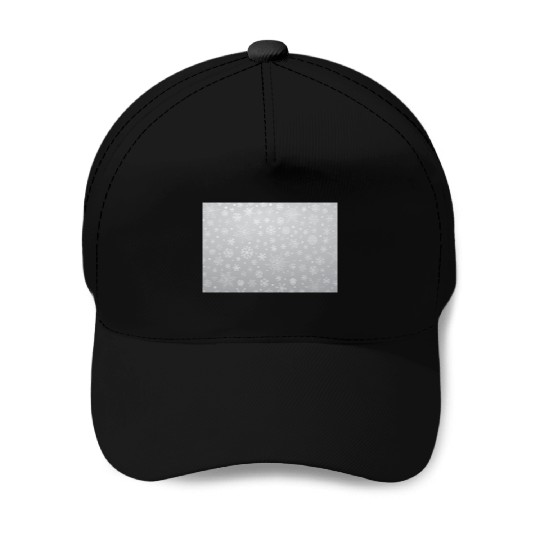 Abstract Grey Snowflakes Pattern Baseball Caps