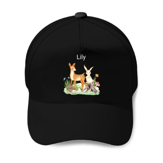 Animal deer rabbit hedgehog Lily Baseball Caps