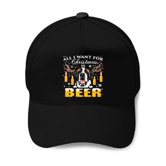 Halloween Saint Bernard Reindeer Beer Christmas Baseball Caps