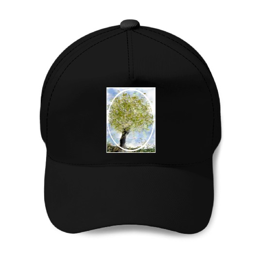 Green Tree Autumn Baseball Caps