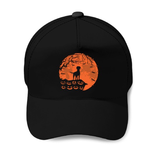 Rhodesian Ridgeback And Moon Halloween Funny Dog Baseball Caps