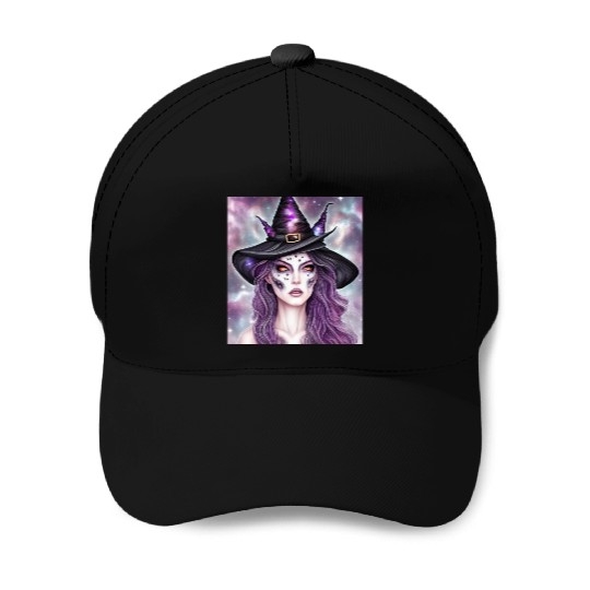 Witchy Girl Dark Woman Art Magical Girl Artwork Baseball Caps