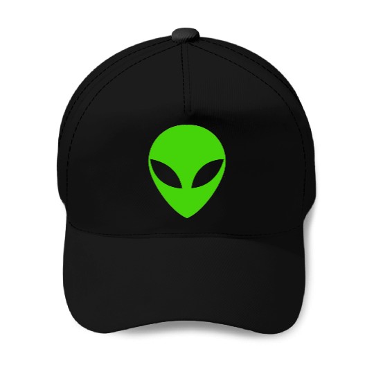 Green Alien Head Baseball Caps