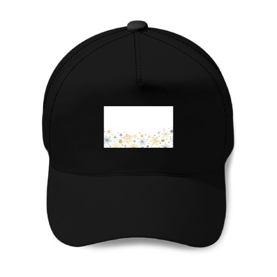 Elegant Snowflakes White Gold Silver Baseball Caps