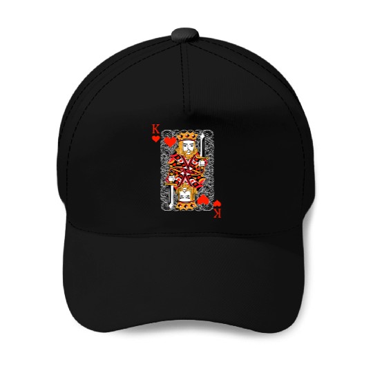 King of Hearts Blackjack Cards Poker 21 K Couple M Baseball Caps