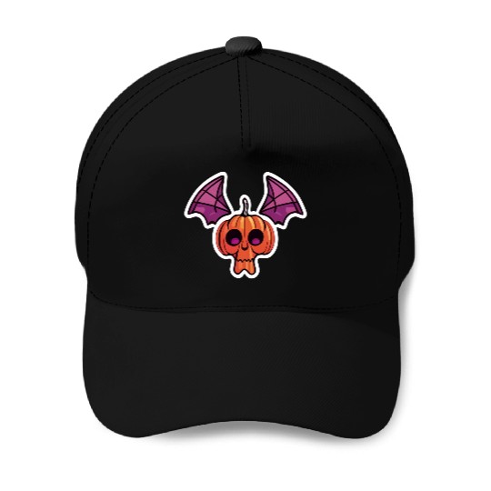 Bat Pumpkin Halloween Baseball Caps