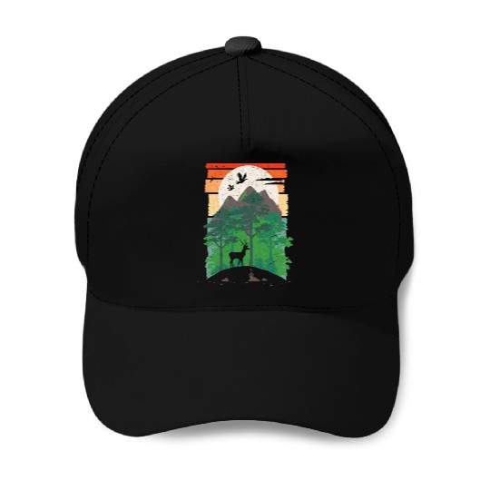 Deer Forest Outdoor Nature Animals Baseball Caps