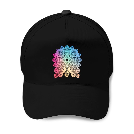 Mandala Rose Art Baseball Caps