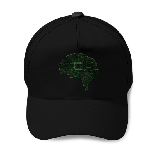 Computer Circuit Board Brain Baseball Caps