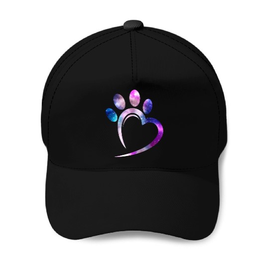 Galaxy Cat Paw Heart Cat Lover Baseball Caps