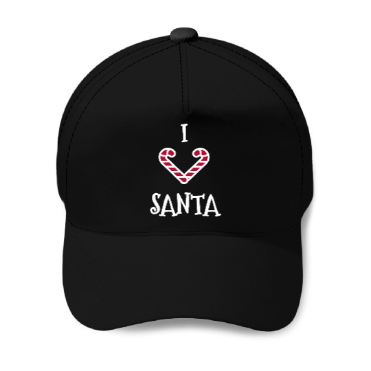 I Love Santa Funny Christmas Baseball Caps