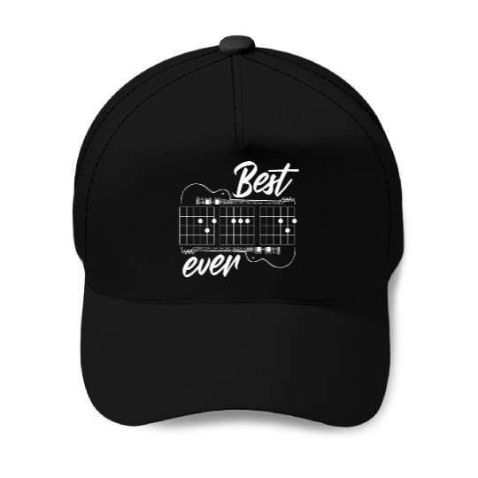 Best Dad Ever - Funny Daddy Guitar Player Musician Baseball Caps
