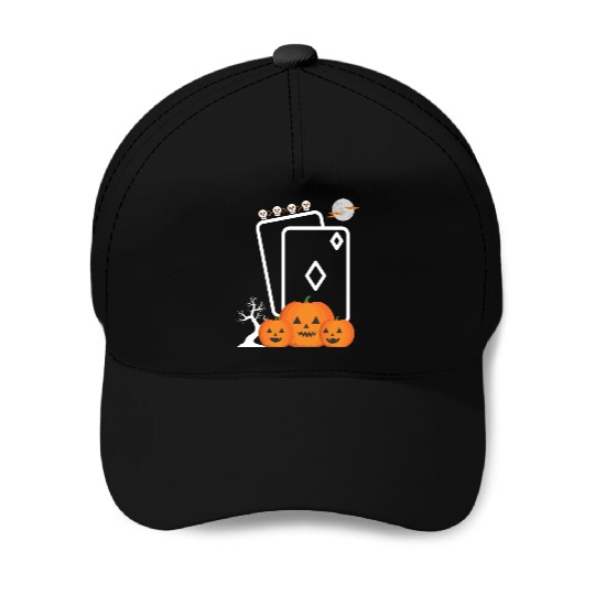 playing card Pumpkin halloween Baseball Caps
