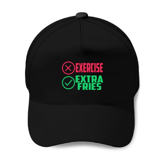 Exercise Extra Fries Gym Workout Chips Baseball Caps