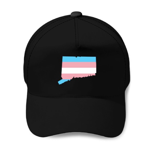 Trans Flag Connecticut LGBT Pride Support Baseball Caps