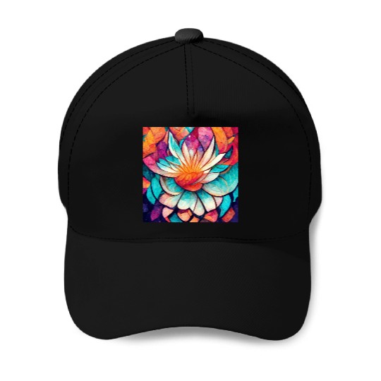 Colorful mandala flower version 3 Baseball Caps