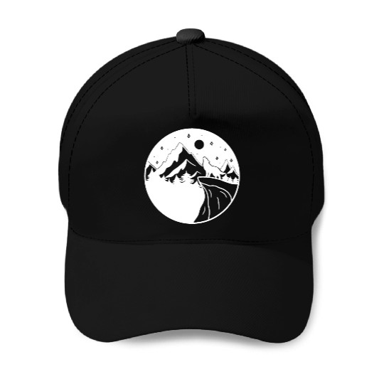 Wolf on the Mountain Baseball Caps