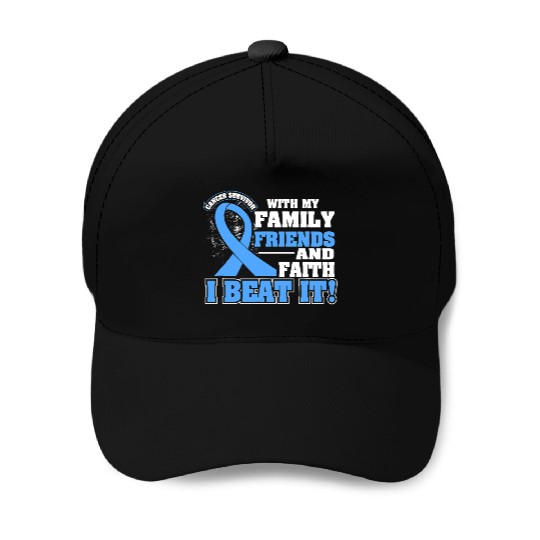 Family Faith I Beat It Prostate Cancer Awareness Baseball Caps