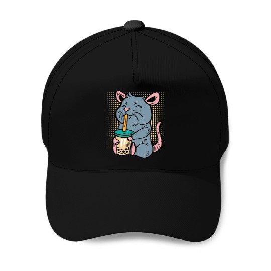 Rat Bubble Tea Tea Lover Gift Baseball Caps