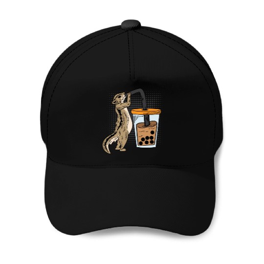 Squirrel Bubble Tea Drinker Gift Baseball Caps
