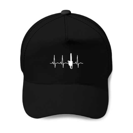 Lumberjack Chainsaw Heartbeat Arborist Baseball Caps