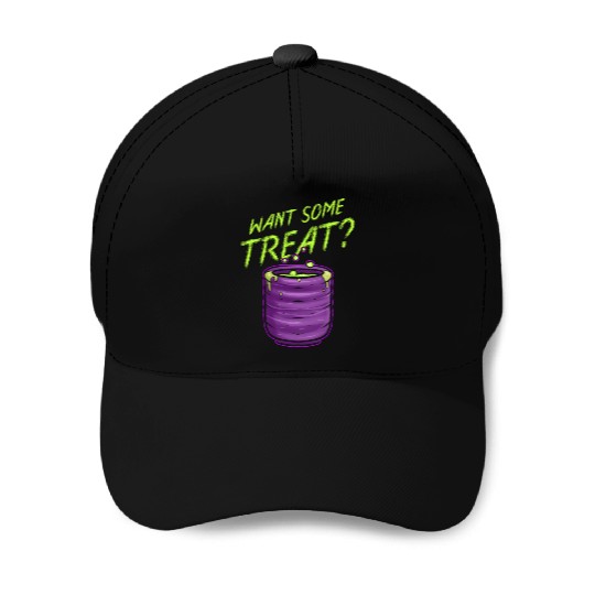 Want Some Treat Pot Of Green Witch Tea Slime Baseball Caps