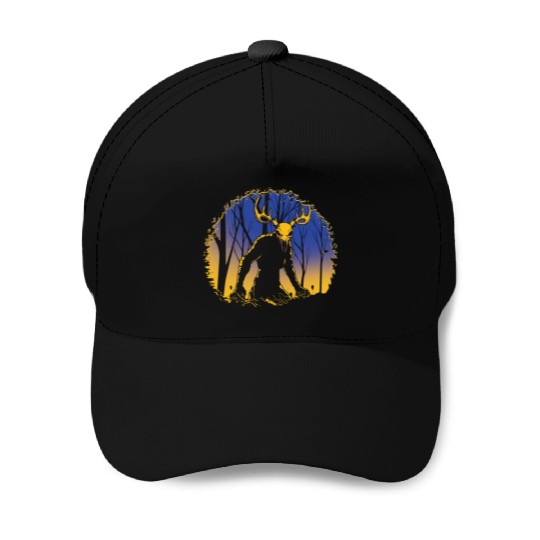 Wendigo Folk Creature Forest Cryptid Halloween Baseball Caps